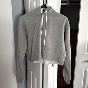 Grey Cropped Hoodie
